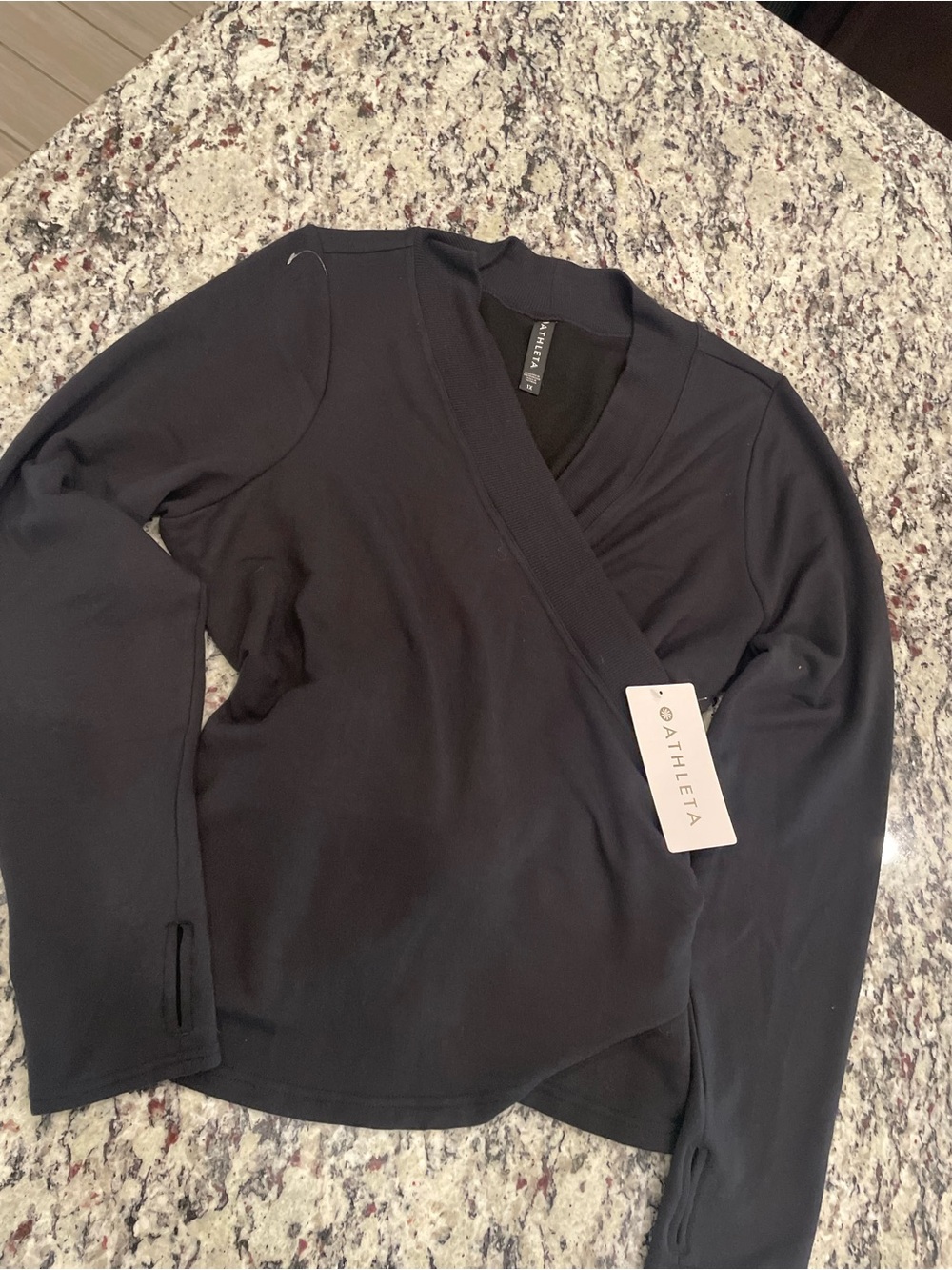 Athleta Poise Wrap Sweatshirt — Black